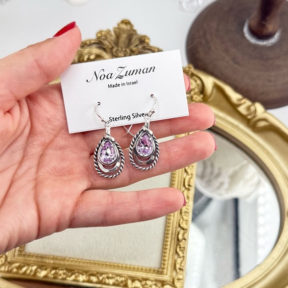 💜 Noa Zuman Sterling Silver Earrings – Made in Israel 💜 - Picture 5 of 5